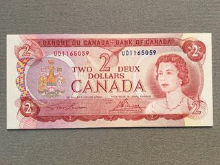 1974 Canada Two Dollar Bill S/N UD1165059.