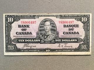 1937 Canada Ten Dollar Bill S/N HT8906497.