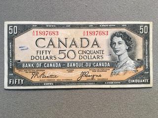 1954 Canada One Hundred Dollar Bill S/N AH1897683.