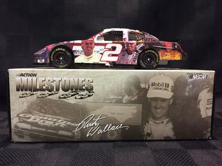 Action Collectibles Milestones 2005 Rusty Wallace Dodge Charger Stock Car Die Cast Model, 1:24 Scale.