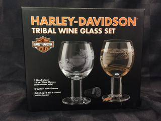 Harley Davidson Tribal Wine Glass Set.