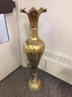 Brass Vase, 37"H.