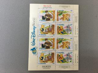 Canada Post Walt Disney World Florida 25th Anniversary Stamp Booklet.