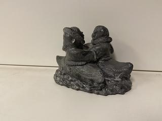 Handcrafted Soapstone Inuit Sculpture, 4"H.