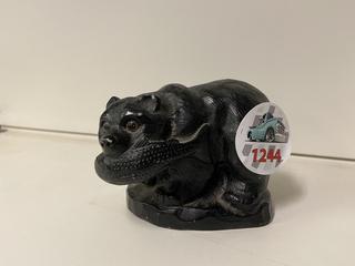 Handcrafted Soapstone Bear Sculpture, 3"H.
