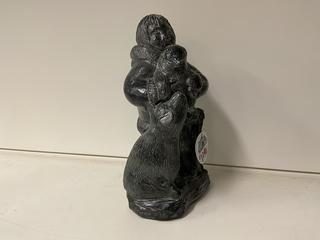Handcrafted Soapstone Inuit Sculpture, 8"H.