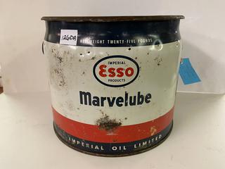 1952 Esso Marvelube 25lb Grease Pail.