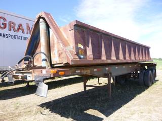 1990 Arnes 30ft X 8ft6in T/A Side Dump Trailer S/N K2243034 w/ Spring Susp And 24'9" X 8'6" X 38in Dump Box *Note: Unable To Verify Vin*