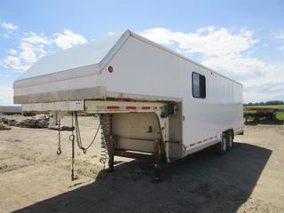 1999 The Trailer Factory 8ft5in X 32ft Custom Fab Office And Cargo Trailer C/w 8ft Rear Cargo Area, 13'9" Office Area w/ Cabinets, Table, Fridge,  7'9" Deep Cargo Area Front And Inverter w/ Fuse Panel Dome Briskair A/C. S/N 2T9CC8N24X1413971