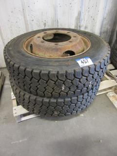 (2) Goodyear G622 RSD 225/70R19.5 Tires w/ Rims