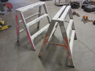 (2) Sturdy 3ft Aluminum Sawhorses