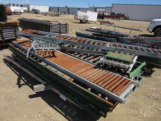 Skid Of (16) Pieces Includes: (1) Y-Junction Assembly 5ft Straight 6ft Corner, (1) 4ft Corner, (8) 10ft Roller Conveyors And (6) 10ft Roller Conveyor 