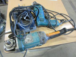Makita Electric Angle Grinder, Makita 1/2in Drill And Drill Doctor Sharpener