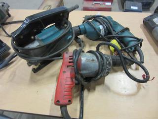 Makita 120V 3/8in Drill, Makita 115V Jigsaw And Milwaukee Screw Gun