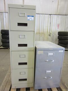 (1) 4'4" X 2'4" X 1'3" And (1) 2'4" X 2' X 1'6" Filing Cabinets