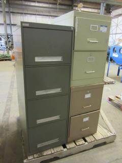 (2) 2'4" X 2' X 1'6" And (1) 4'4" X 2'4" X 1'6" Filing Cabinets