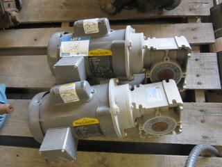 (2) Baldor KL3403 1'4" X 7" 1/4hp Single Phase 115/230V Ac Electric Motors w/ Gear Box