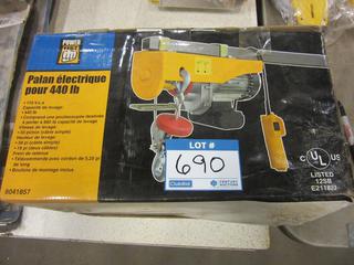 Power Fist 440lb Electric Cable Hoist *Unused*