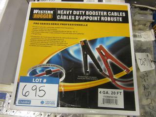 Western Rugged 4GA 20ft Heavy Duty Booster Cables