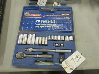 Westward SAE 3/8in Dr Socket Wrench Set