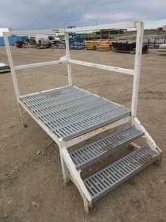 7' X 3'8" X 5'8" Metal Steps w/ Grated Walkway And Hand Rails