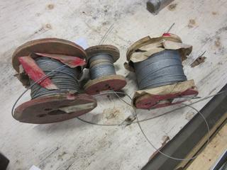 Qty Of (3) Reels Of 1/8in Steel Cable