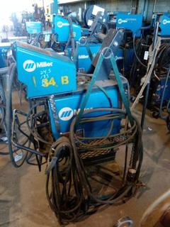 Miller XMT 350 (Mig Set Up) CC/CV DC Inverter, 70 Series 24V Wire Feeder Ground Cable, Welding Cable, Power Cable, Mig Gun, No Reel. S/N# MB400458A.