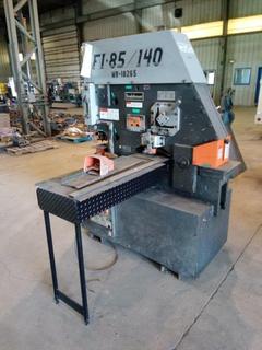 Scotchman FI-85/140 Ironworker c/w Foot Pedal, Power Cable, Quantity of Punches. S/N 4055M794.