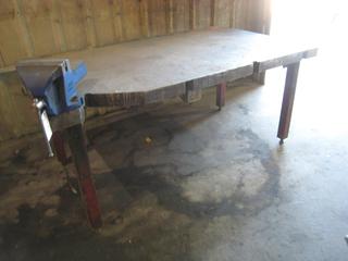 Welding Table 3'x4'x6'10" c/w Irwin # 8 Vise.