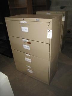 (2) 4 Drawer Metal Filing Cabinets. 51 1/2" x 18" x 36".