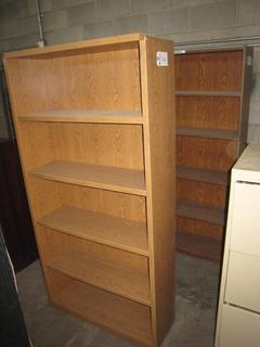 (2) 5 Shelf Bookshelves. 71 1/2" x 12 1/2" x 36"