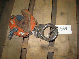 (2) Plate Clamps Cam Lock, 2 Tons, 0-35mm Orange/Blue.