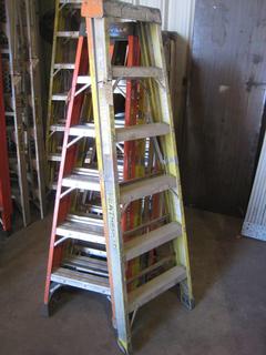 6' Feather Lite Yellow Fiberglass Ladder.