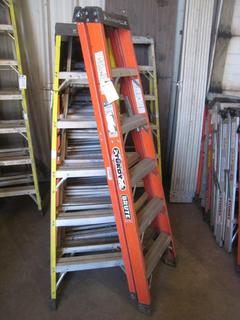 6' Louisville Orange Fiberglass Ladder.