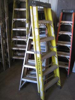 6' Feather Lite Yellow Fiberglass Ladder.