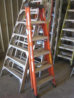 6' Sturdy Orange Fiberglass Ladder.