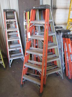 6' Louisville Orange Fiberglass Ladder.