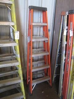 6' Sturdy Orange Fiberglass Ladder.