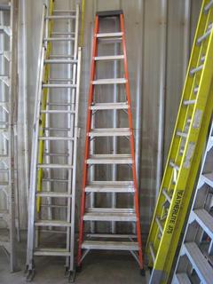 10' Sturdy Orange Fiberglass Ladder.