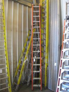 28' Louisville Orange Fiberglass Extension Ladder.