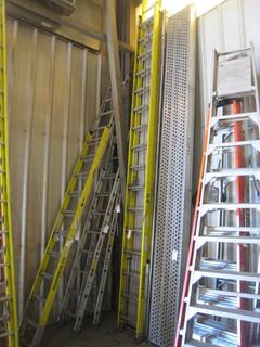 30' Feather Lite Yellow Fiberglass Extension Ladder.