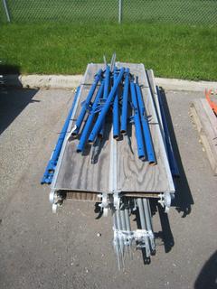 Quantity of Sturdy Scaffold, Platforms, Posts, 36"x60" Scaffold Frame.