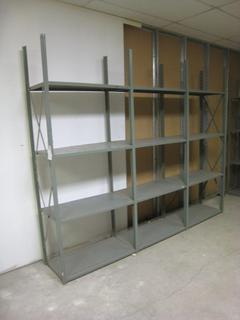 Metal Shelving Unit 88'x109". Note:  Buyer Responsible For Dismantling, Lifting & Loading. Items Must Be Removed by September 1, 2020, 4:00 PM.  Items Left Onsite After September 1, 2020 Will Be Considered Abandoned.