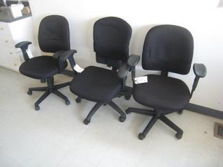 (3) Fabric Rolling Office Chairs.