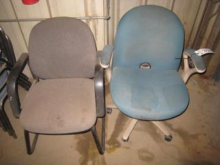 (3) Maroon High Back Rolling Office Chairs.