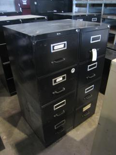 (2) 4 Drawer Filing Cabinets 26"x18"x52".