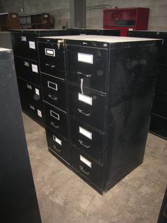 (2) 4 Drawer Filing Cabinets 26"x18"x52".