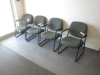 (4) Green Office Chairs.