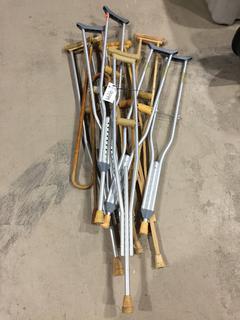Lot of Assorted Crutches/Canes.