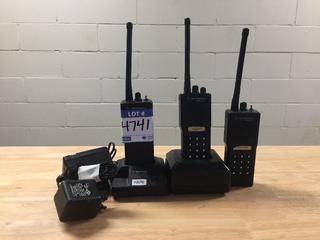 (3) Motorola Radius P110 2-Way Radios With (2) Chargers.